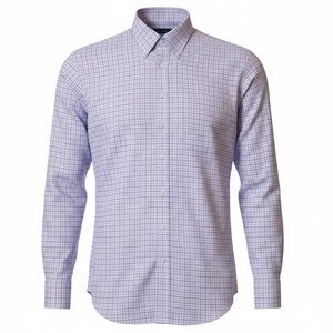 Jos A Bank Traveler Men'sTraditional Fit Lavender Check Shirt Size 16/34